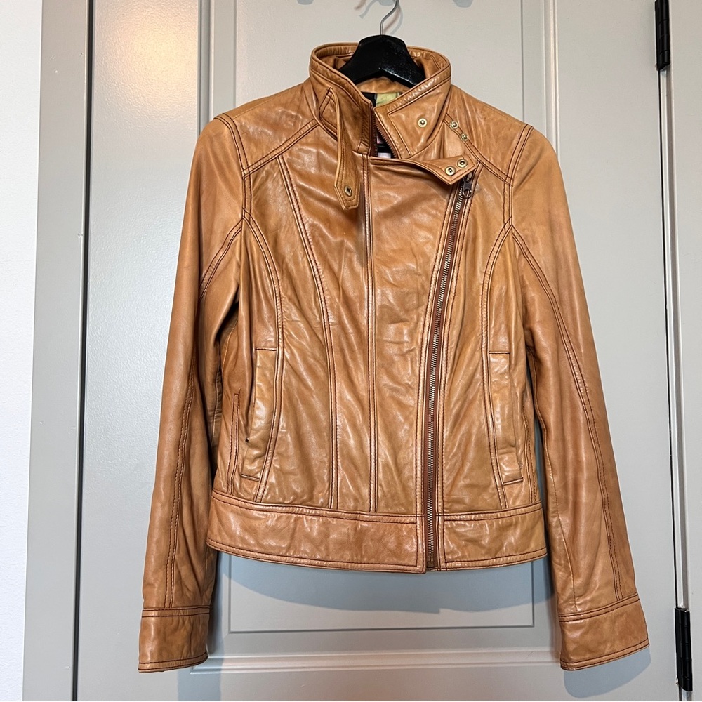 NWOT Ted Baker London Leather Jacket. T1 / Size 4US